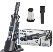 Ruvio Pro Cordless Hand Vacuum 17” Portable Vacuum Cleaner for Home and Car Use