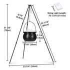Halloween Witch Cauldron 31" Tripod Stand LED Light Halloween Decoration — photo 9