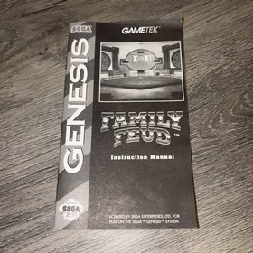 Family Feud (Sega Genesis, 1993) Game, Paper Case, Directions