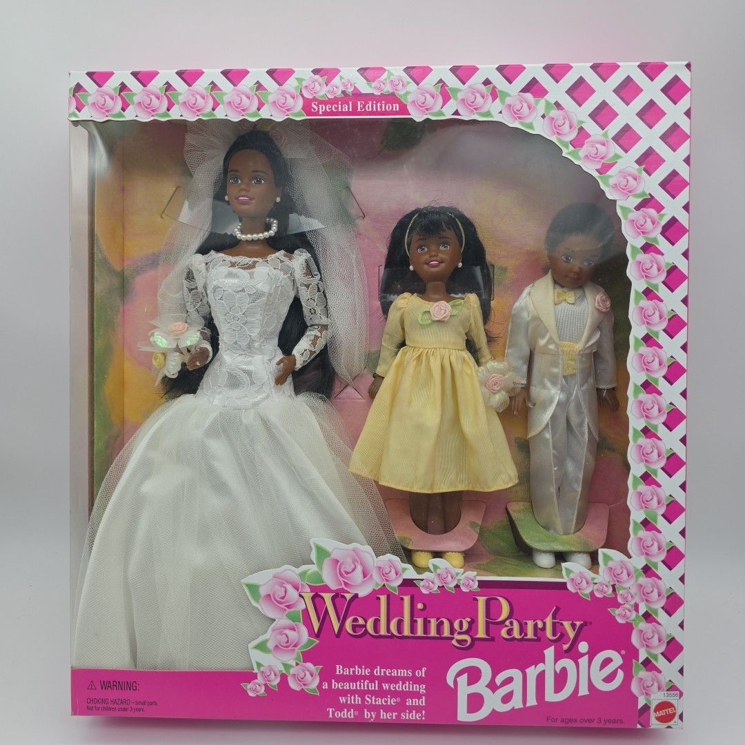1994 Wedding Party Barbie Set African American Mattel #13556 *Read