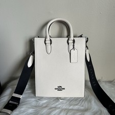 Coach Dylan Tote Pebbled Leather Chalk White Crossbody Bag CT910 QB/CHALK