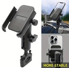 Adjustable Motorcycle / Bike Handlebar Mount Mobile Phone Holder Bracket - Black