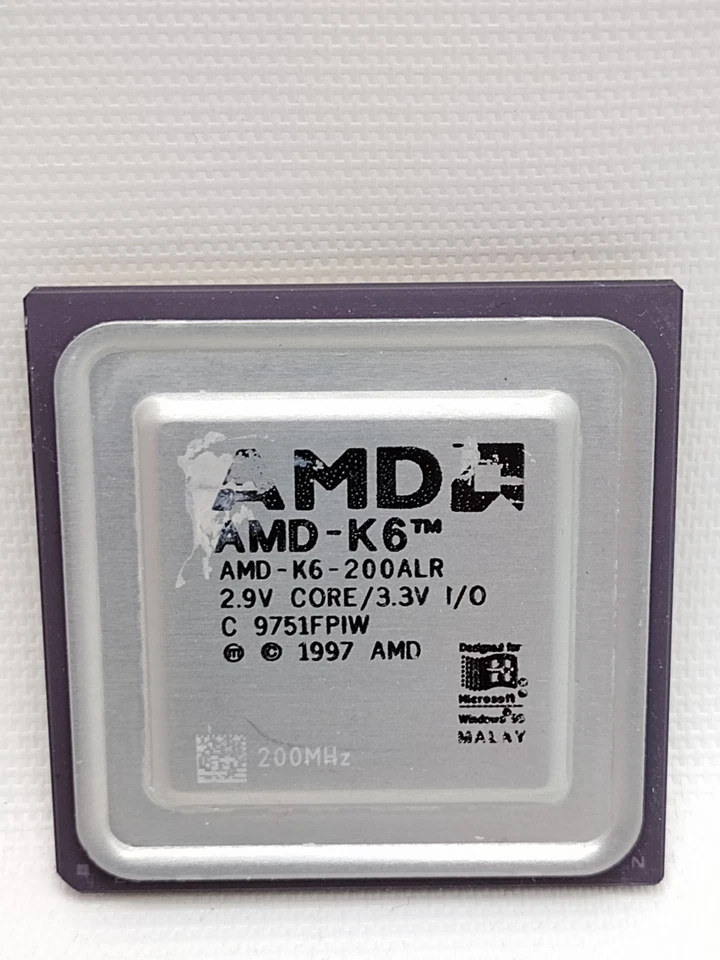 Vintage AMD CPU AMD-K6-200ALR, Super Socket 7 - Image 2 of 3