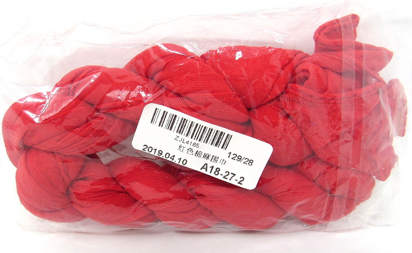 Gauzy Red Scarf Voile Cotton Twisted New 17x71in All Seasons Machine Wash Dry ny