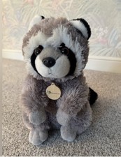 Wild Republic Raccoon Plushie Stuffed Animal With Minnesota Zoo Wooden Tag