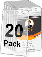20 Pack ID Badge Holders, Clear Card Holder for Breakaway Lanyard, Multi ID Hold
