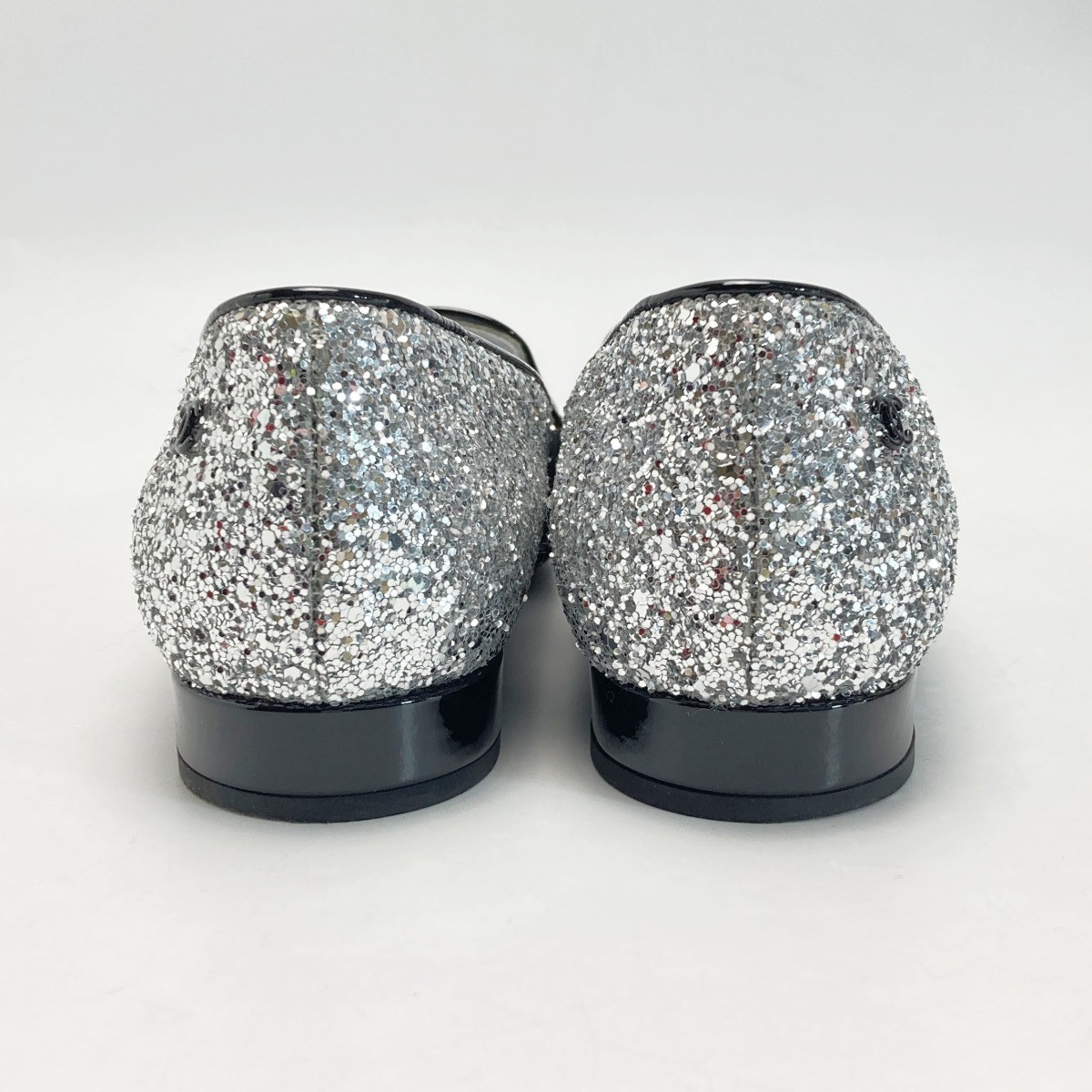 CHANEL glitter patent pumps size35 US5 black x silver women thumbnail 4