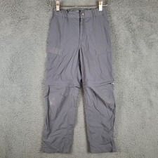 REI Co-op Pants Youth Medium 10-12 Gray Convertible Hiking Nylon Spandex Cargo