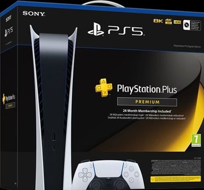 Sony PlayStation 5 Konsole - Digital Version 825 GB + 24 Monate PS Plus Premium