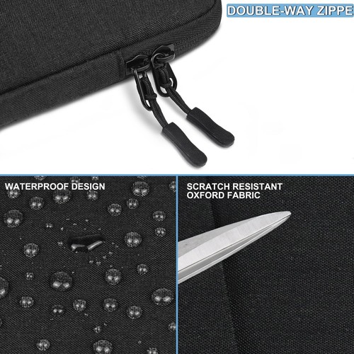 15.6 Inch Shockproof Laptop Sleeve, Protective Black Case for Computers - Picture 5 of 6