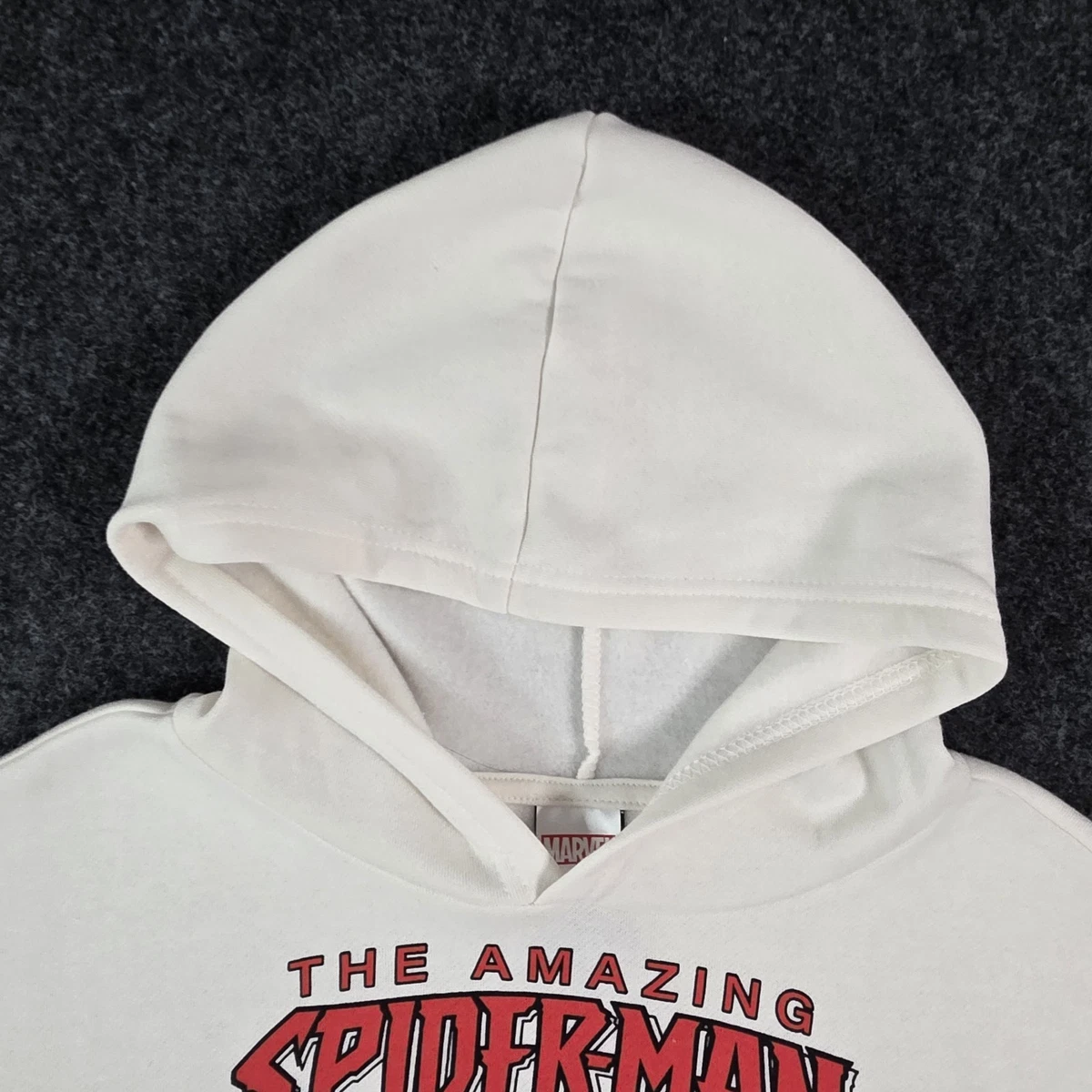 Marvel Amazing Spider-Man Sudadera con Capucha Para Hombre Mediana Crema Gráfico Polar Pullover