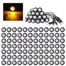 3/4 Inch LED Marker Clear Lens Amber Pack of 100 Clear Lens Amber 100 Pcs 