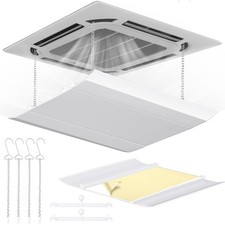 1 Set Air Vent Deflector Adjustable Square Ac 11.8inch, White
