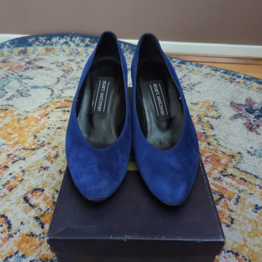 Stuart Weitzman Shoes Womens Size 6 36.5 Blue So Special Suede Pumps Heels image 3