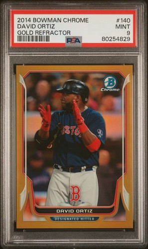 2014 Bowman Chrome - David Ortiz #140 Gold Refractor /50 PSA 9