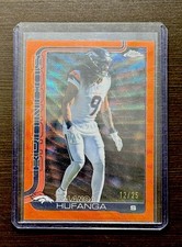 2025 Topps Chrome Talanoa Hufanga Orange Wave Refractor #94 12/25 Denver Broncos