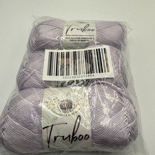  3 Pack Lion Brand Yarn 837-143D Truboo Yarn, Lilac