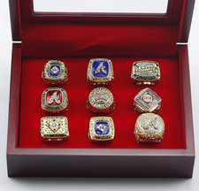 9PCS Atlanta Braves World Series Championship Rings Set With Box