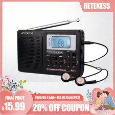 V111 Portable Radio,FM/AM/SW Digital Stereo Radio With Headphone For Senior Gift