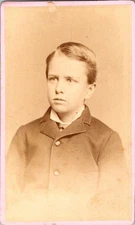 CDV Portrait Boy Formal Studio William Kurtz New York Philadelphia 1870s