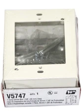 5pk Wiremold V5747 Ivory 1-Gang Device Box 1-3/8" Deep    **Free Shipping**