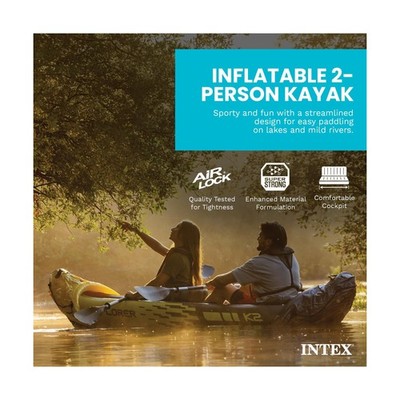 Intex 68307EP Explorer K2 Inflatable Kayak Set: Includes Deluxe