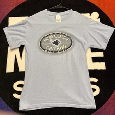 Men's Small Shedd Aquarium Chicago Light Blue Vintage Graphic Print T Shirt 90s