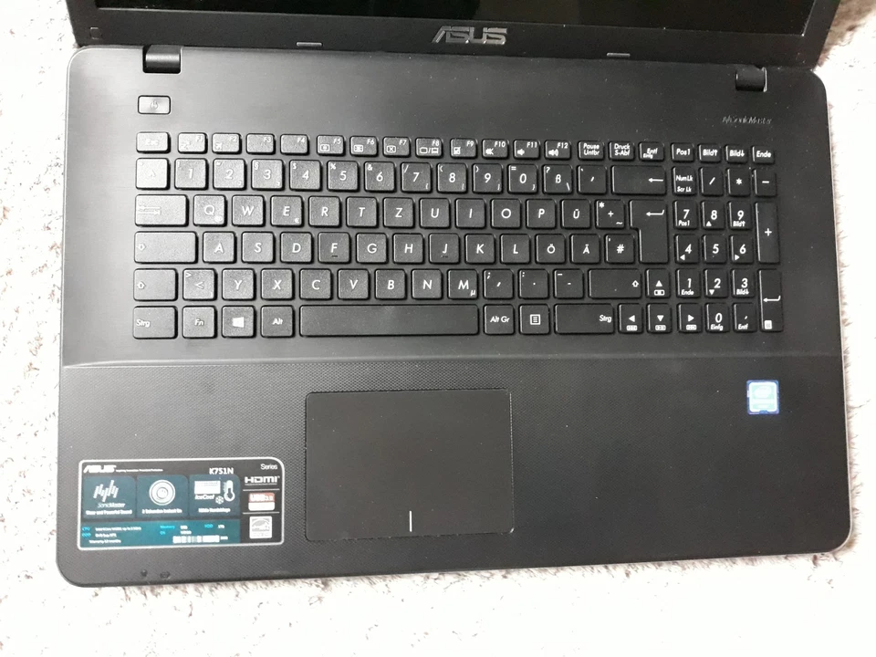 ASUS K751 N 17,3" 128GB SSD 8GB Ram Intel 4 Core M4200 CPU USB 3.0 DVD Win 10 - Bild 2 von 4
