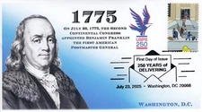 25-278, 2025, 250 Years of Delivering, First Day Cover, 250th Anniversary, Picto