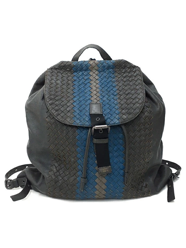 Bottega Veneta — Bottega Veneta Intrecciato Leather Blue Shoulder Bag Women's #TB1158