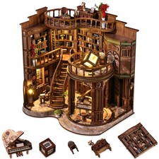 DIY Miniature Book Nook Kit for Adults   3D Wooden Puzzle Decor with LED Light