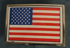 Vintage American Flag decal/metal belt buckle