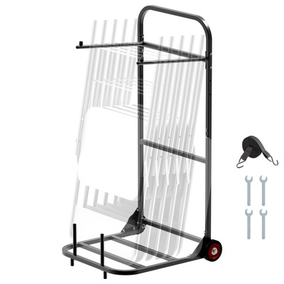 #ad VEVOR Folding Chair Rack Cart for 10 Chairs of 100 LBS Push Style Chair Dolly $43.99
