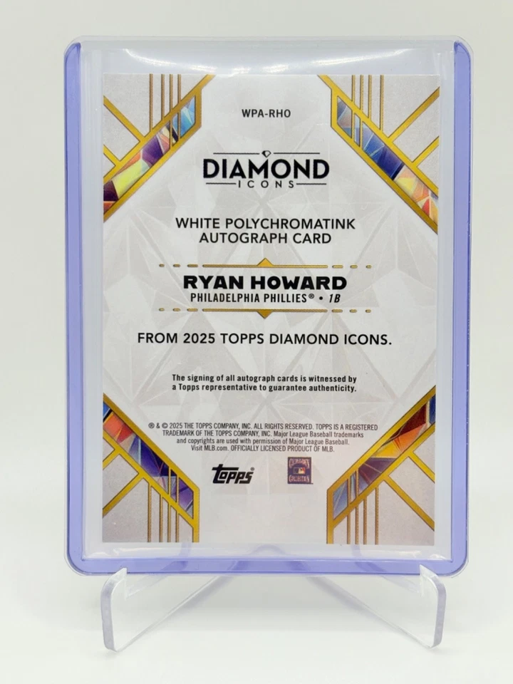2025 Topps Diamond Icons Ryan Howard tinta policromada rojo automático - 1/15 - Filis Foto 2 de 2