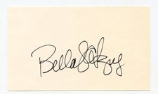 NEW YORK Congresswoman BELLA ABZUG 1984 Signed Index Card Guarante Authentic KOA