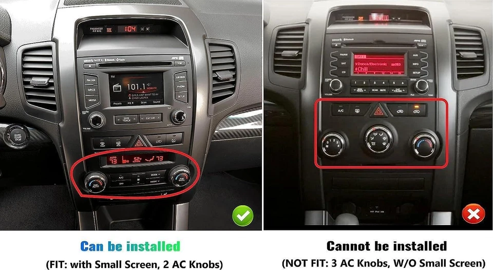 Android 13 Para Kia Sorento 2009-2013 Apple CarPlay Coche Radio Estéreo GPS Navegación BT Foto 4 de 4