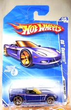 2010 Hot Wheels #131 Faster Than Ever 5/10 C6 CORVETTE Blue w/FTE Sp CreasedCard