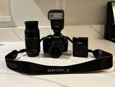 Canon EOS Rebel T3 Digital SLR Camera Black with EFS 18-55mm Lens  Charger