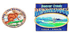 2 Pins. Fur Rendezvous 1986 Anchorage Alaska & Beaver Creek Yukon Canada c1999 — photo 1