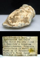 Civil War Relic Dug at Fredericksburg VA Hamilton's Crossing Fired Impact Bullet