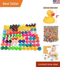 100-PK Assorted Rubber Ducks for Bath Time Fun