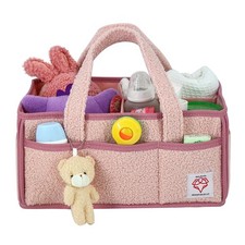 Diaper Caddy Organizer for Changing Table   Nursery Storage Basket for Wipes,...