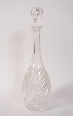 Vintage Kristallglas Karaffe Dekanter mit Wirbelmuster Swirl & Sternschliff - Bild 1 von 4