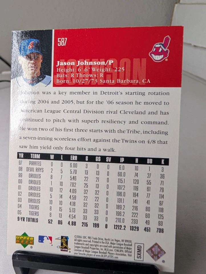 2006 Upper Deck Special F/X 52/99 Jason Johnson #587 - Image 2 of 2