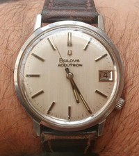 Bulova Accutron 2181 Date M9 1969 34mm Original Tuning Fork Watch Not Running