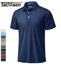 Men's Polo Shirts 3 Buttons Casual Work Shirts Quick Dry Short Sleeve Golf Shirt