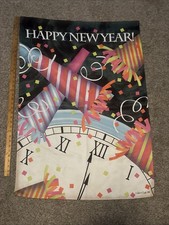 Happy New Year Yard Flag Seasonal 28 X 40 100 Polyester Custom Decor