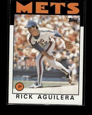 1986 Topps #599 - Rick Aguilera - New York Mets Baseball Rookie Card RC. rookie card picture
