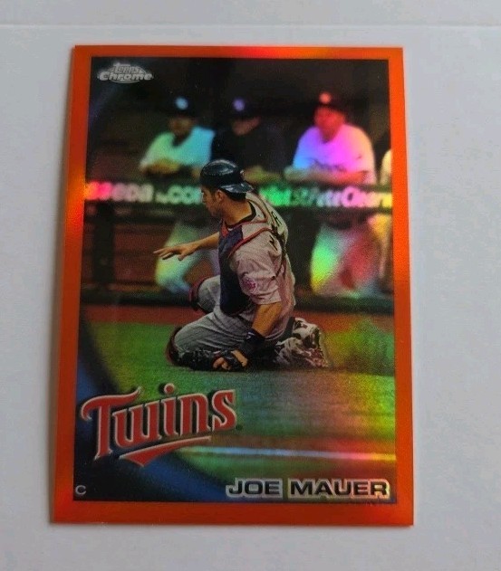 Topps 2010 Topps Chrome Joe Mauer Minnesota Twins Orange Refractor