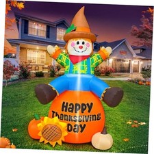 6FT Thanksgiving Inflatables Outdoor Decoration Inflatable Scarecrow Sitting